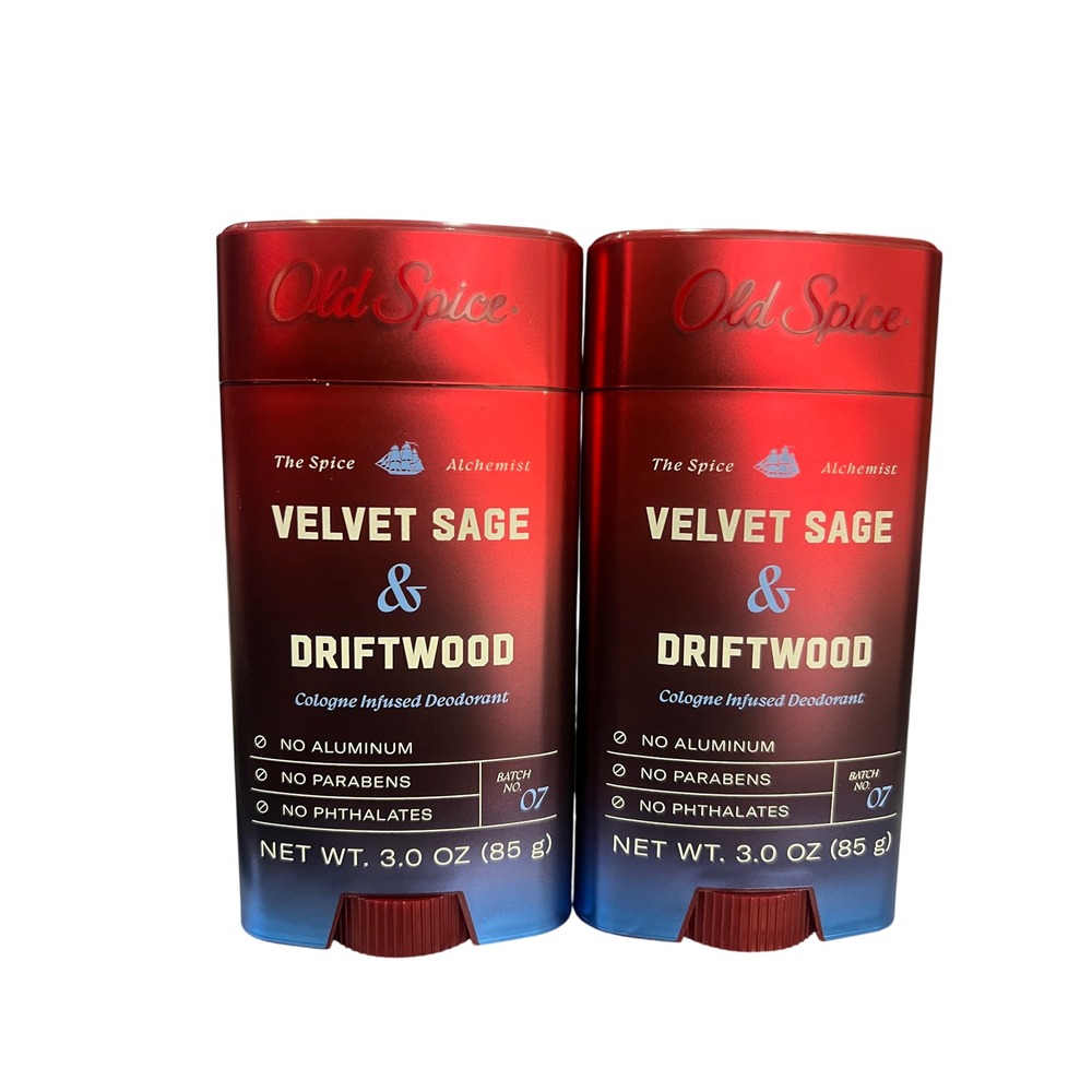 Old Spice Velvet Sage & Driftwood Cologne Infused Deodorant 3.0 oz Pack of 2